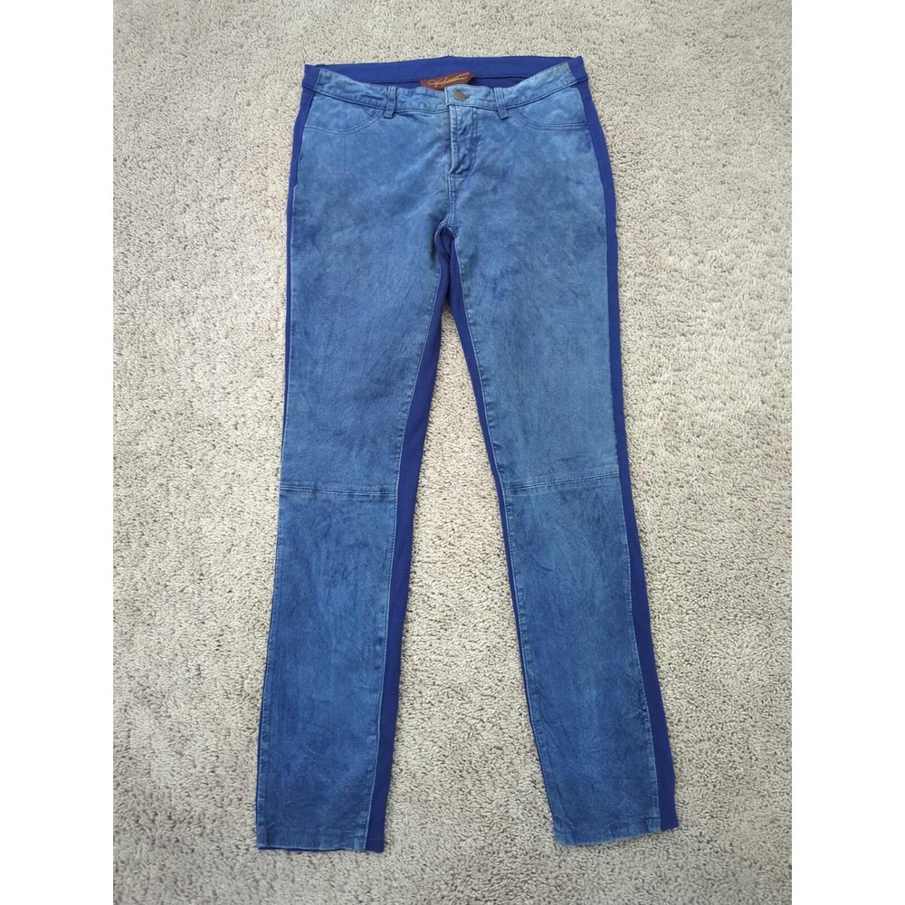 Hal Rubenstein Pants Womens 6 Blue‎ Two Tone Jegging Fake Front Pockets Casual